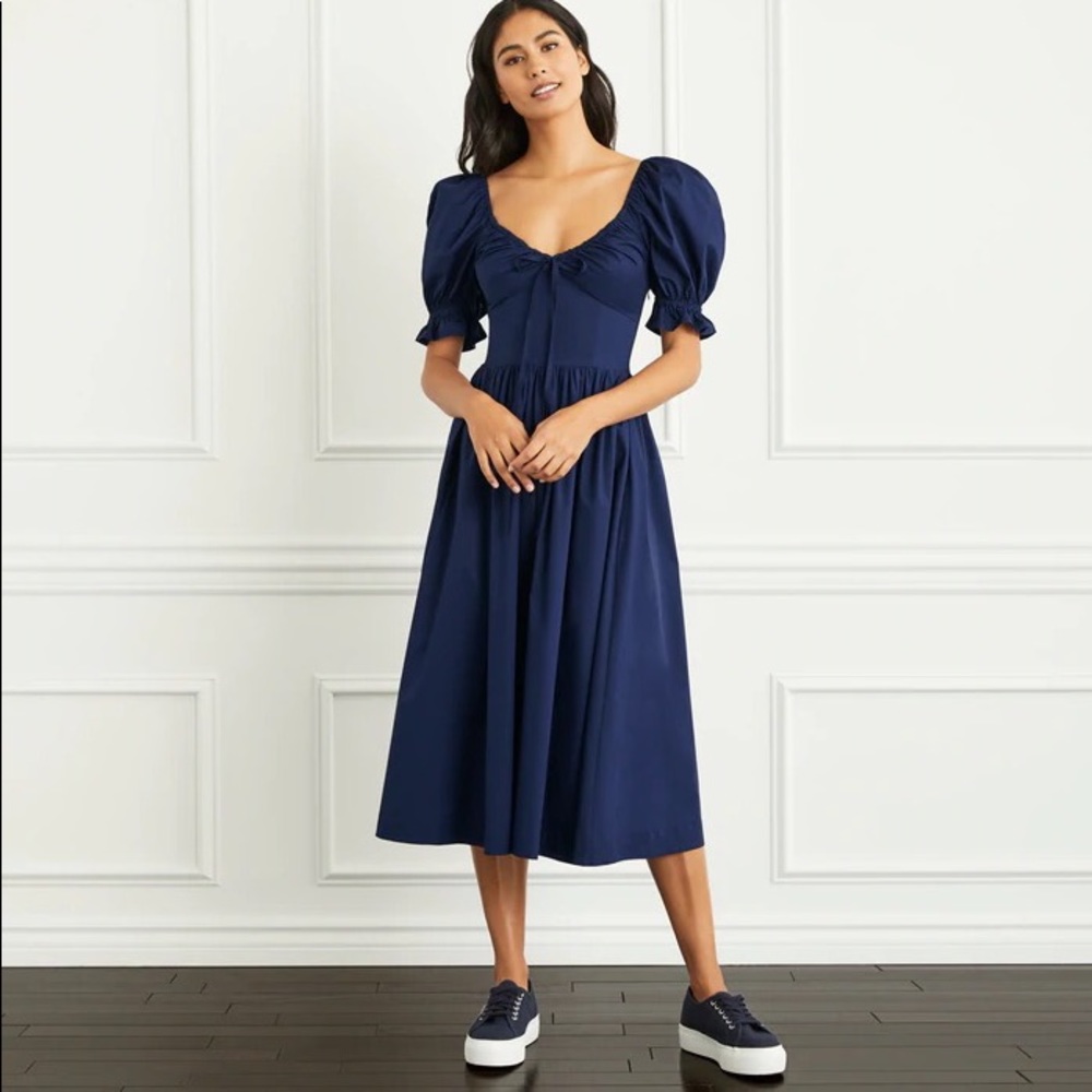 $3.99shipping NWT Hill House Home Ophelia Nap Dress navy poplin Ellie Tuckernuck